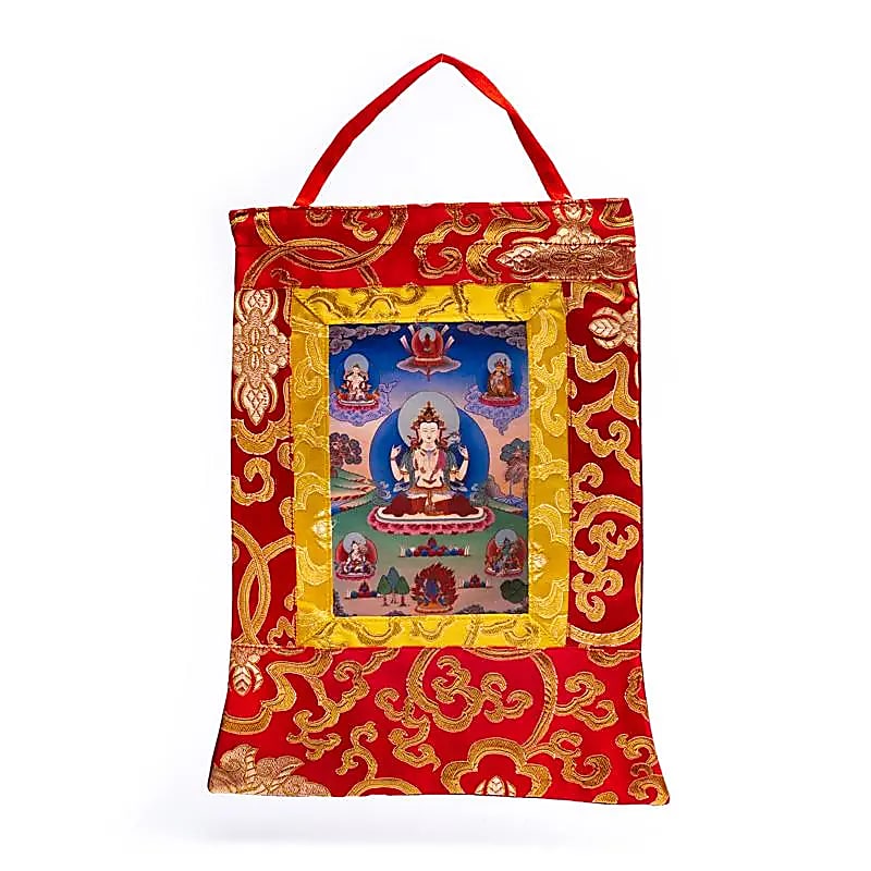 Thangka en brocart imprimé 29x20 cm – vue 2