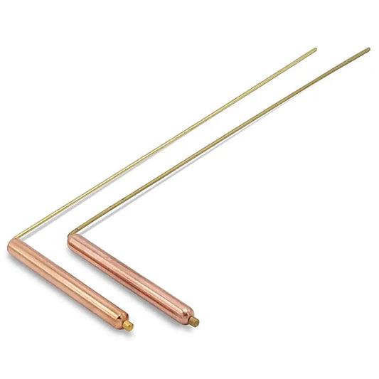 Baguette de sourcier coudée cuivre et laiton  : 2 longueurs disponibles