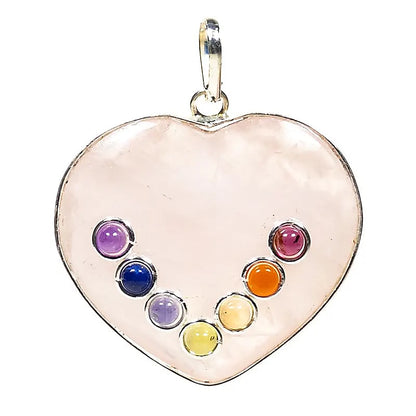 Pendentif Chakra Quartz en Forme de Coeur