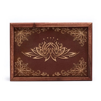 Boîte en bois décoration fait main - 17.5 x 13 x 6.5 cm