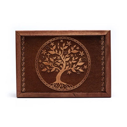 Boîte en bois décoration fait main - 17.5 x 13 x 6.5 cm