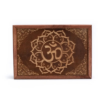 Boîte en bois décoration fait main - 17.5 x 13 x 6.5 cm