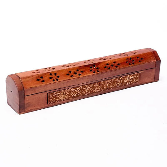 Boîte brûle encens en bois d'acacia