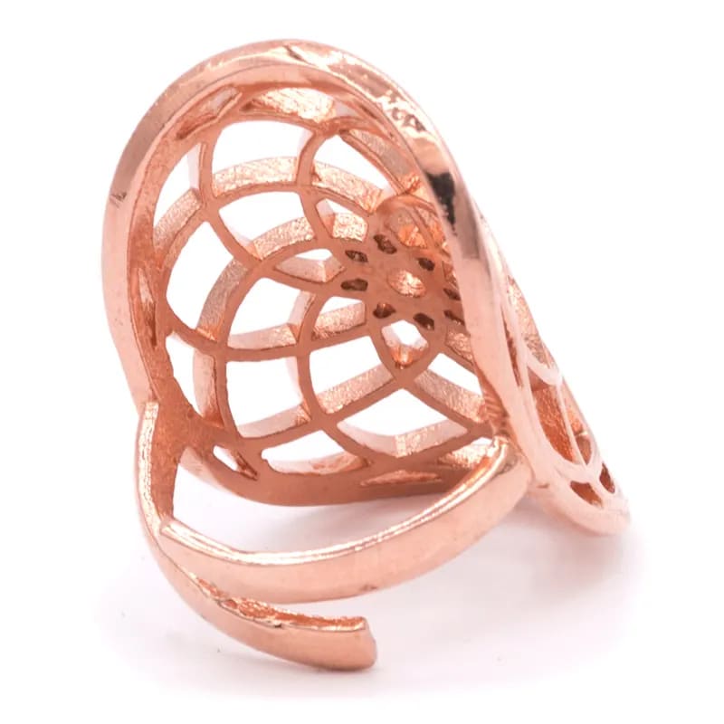 Bague graine de la vie laiton couleur cuivre