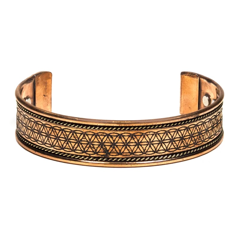 Bracelet en cuivre magnétique symbole Fleur de vie