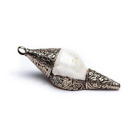 Pendentif Coquillage avec Métal Blanc