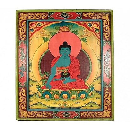 Thangka en bois peint à la main