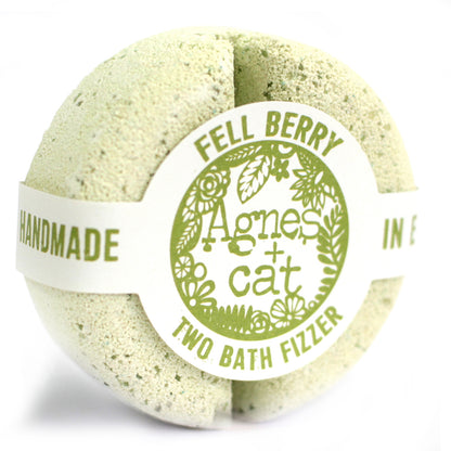 Coffret Cadeaux Bougie Rhubarbe &amp; Bombes de bain | Agnès &amp; Cat comprend 2 bombes de bain parfum baies