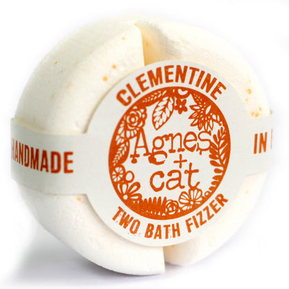 Deux bombes de bain à la Clémentine complètent ce Coffret Cadeaux Bougie Citron Frais &amp; Bombes de bain | Agnès &amp; Cat