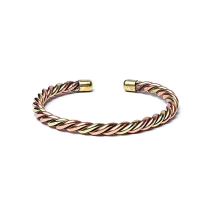 Bracelet torsadé couleur bronze &amp; doré