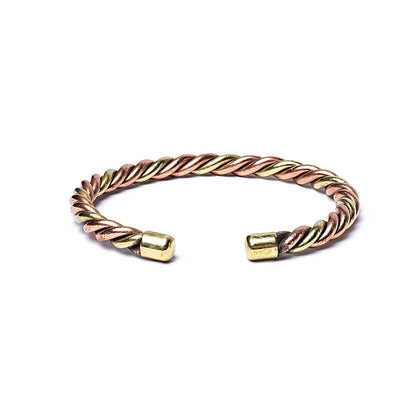 Bracelet torsadé couleur bronze &amp; doré