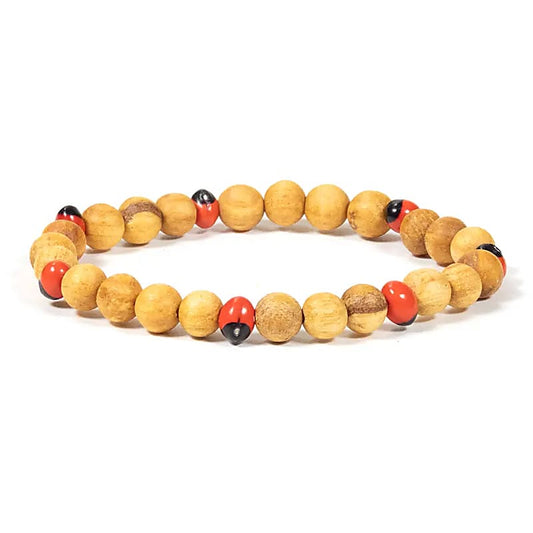 Bracelet Palo Santo avec perles Huayruro - 6 mm détail