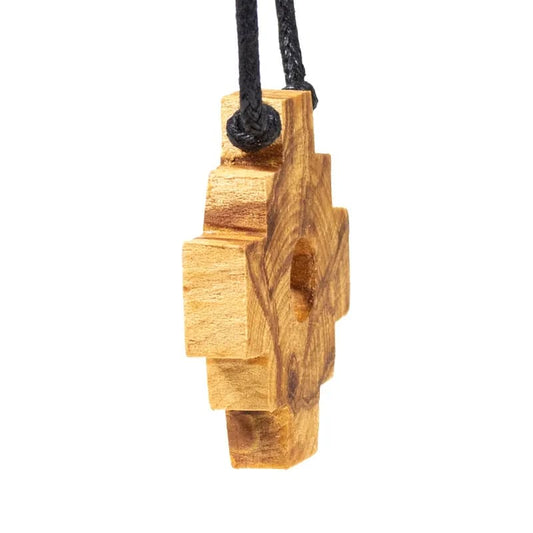 Collier Palo Santo pendentif Croix Inca Chakana