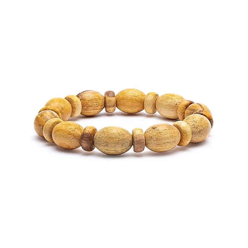 Bracelet Palo Santo perles ovales et donut - 10 mm – vue 2