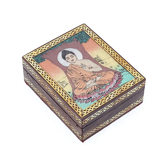 Boite à Tarot ou à bijoux Bouddha avec arbre Bodhi