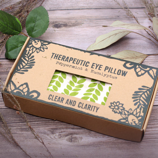 Huiles essentielles de menthe poivré et d'eucalyptus pour une relaxation profonde avec le masque Clarté.