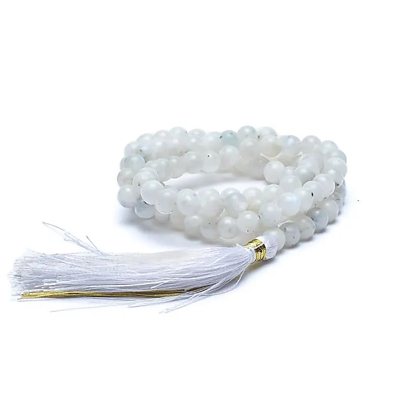Mala Pierre de Lune Blanc | 108 perles