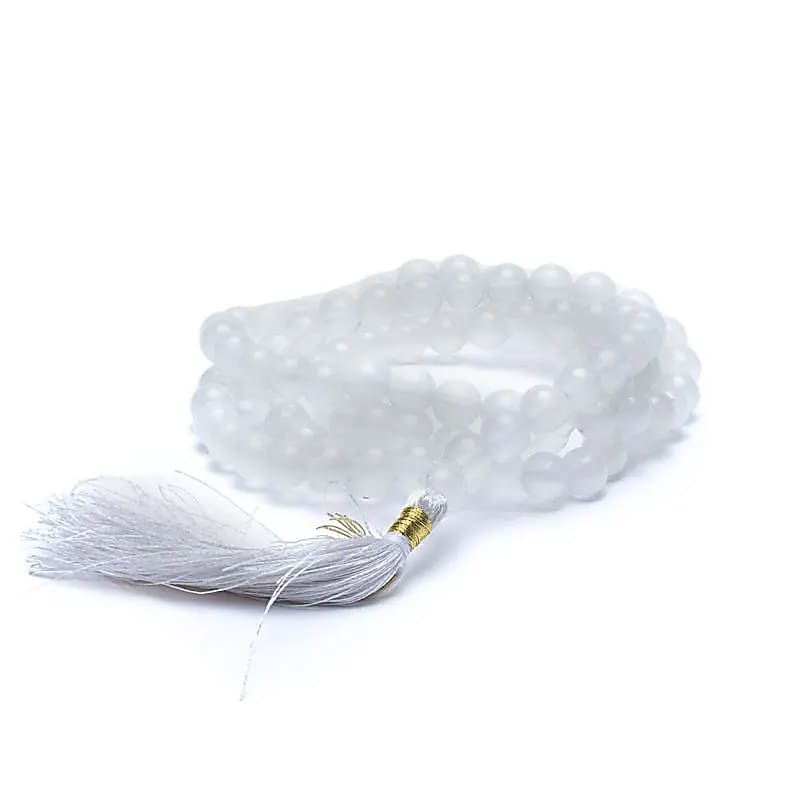 Mala Agate Blanche | 108 perles