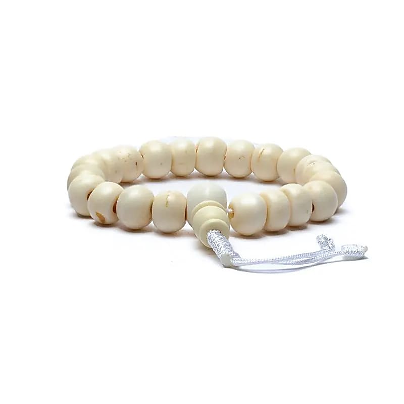 Bracelet Ajustable en Os Blanc | 21 perles