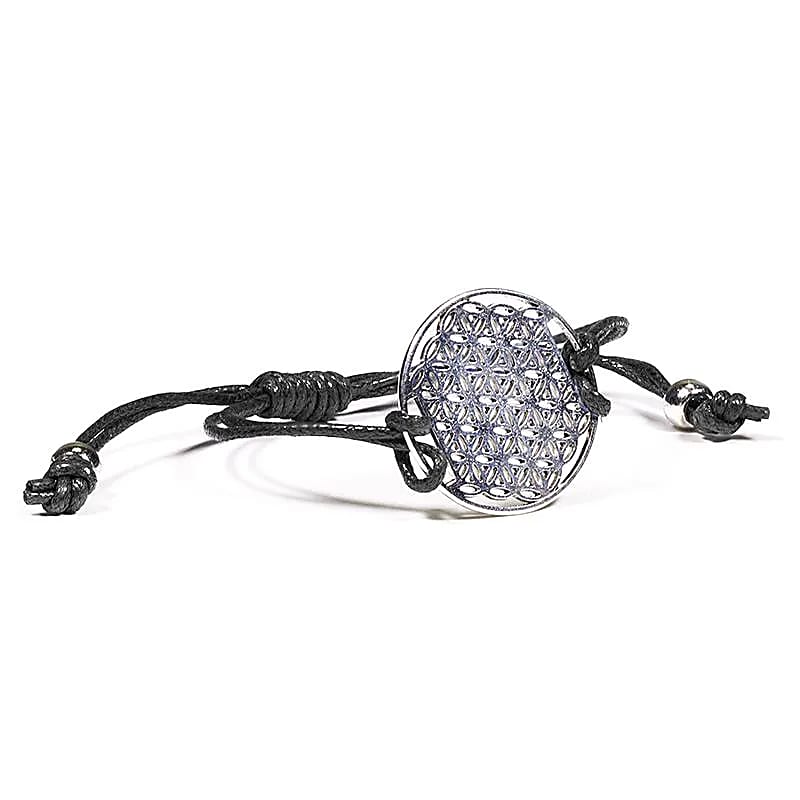 Bracelet Fleur de Vie Lien Noir – Symbole Sacré &amp; Élégant