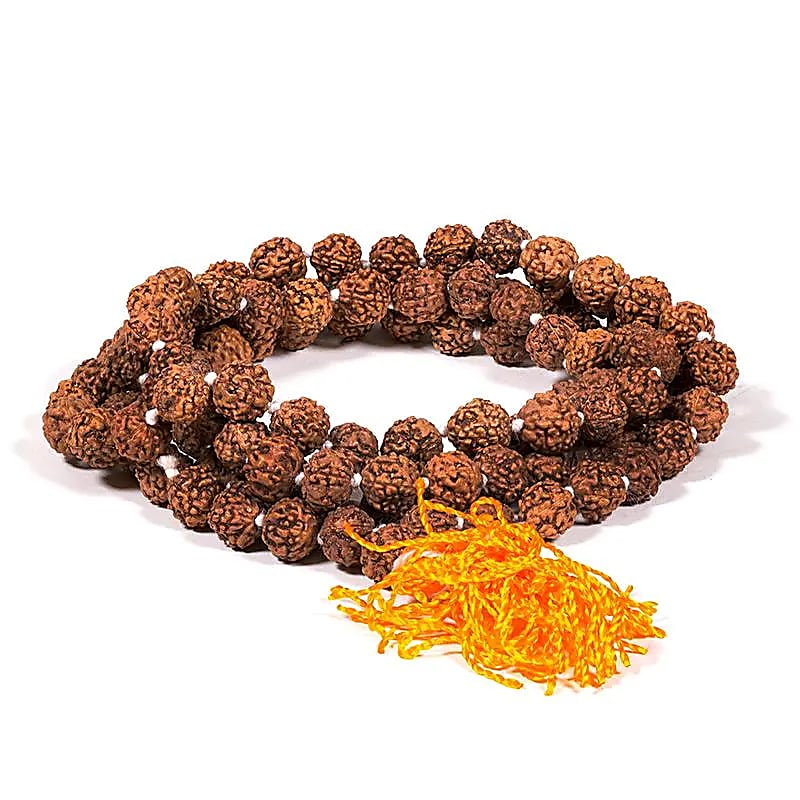 Mala Rudraksha - houpe orange | 108 perles