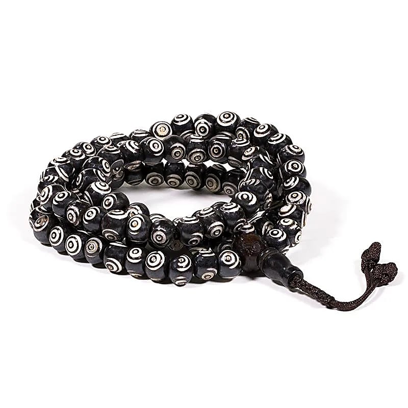 Mala Noir et Blanc avec Perle Guru | 108 perles