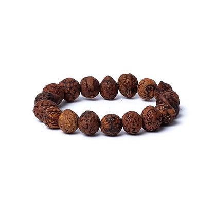 Bracelet graines de Bodhi brutes - 12 mm | 18 perles vue de près