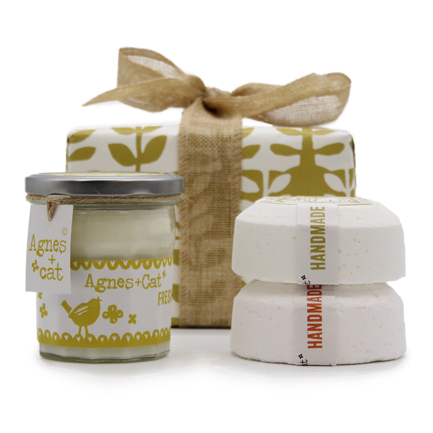 Coffret Cadeaux Bougie Citron Frais &amp; Bombes de bain | Agnès &amp; Cat