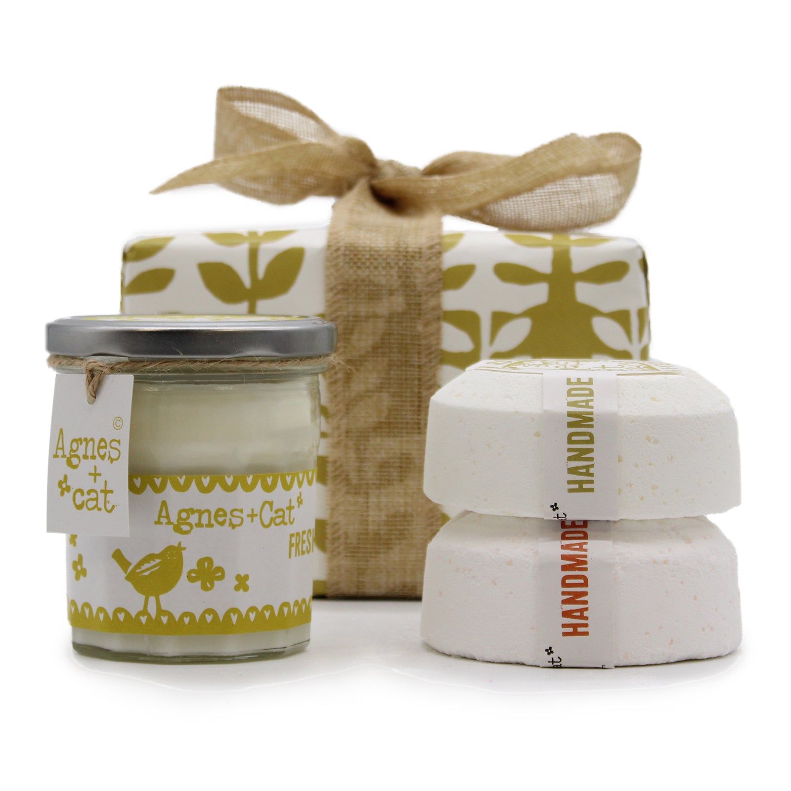 Coffret Cadeaux Bougie Citron Frais &amp; Bombes de bain | Agnès &amp; Cat