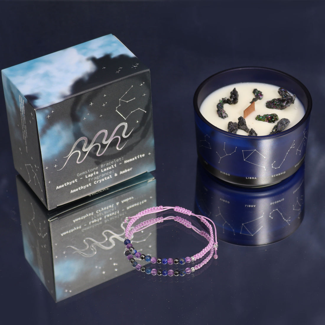 Coffret Cadeaux Bougie et Bracelet - Verseau : une idée cadeau originale et attentionnée