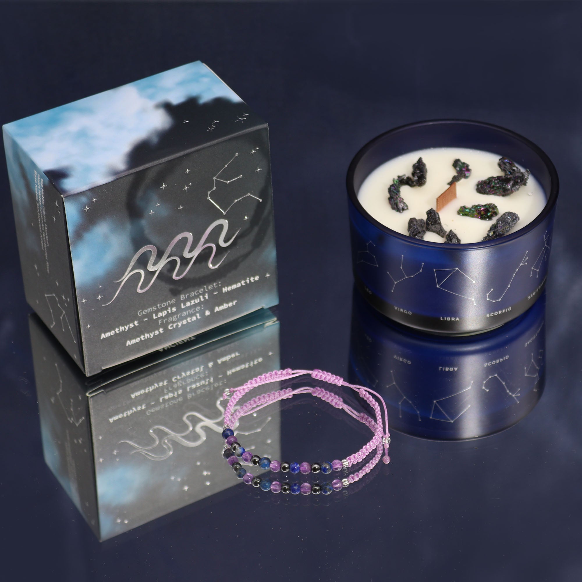 Coffret Cadeaux Bougie et Bracelet - Verseau : une idée cadeau originale et attentionnée