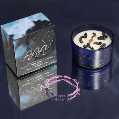 Coffret Cadeaux Bougie et Bracelet - Verseau : une idée cadeau originale et attentionnée