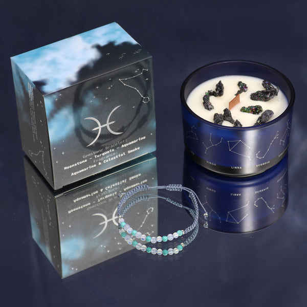 Coffret cadeau bougie et bracelet Poisson