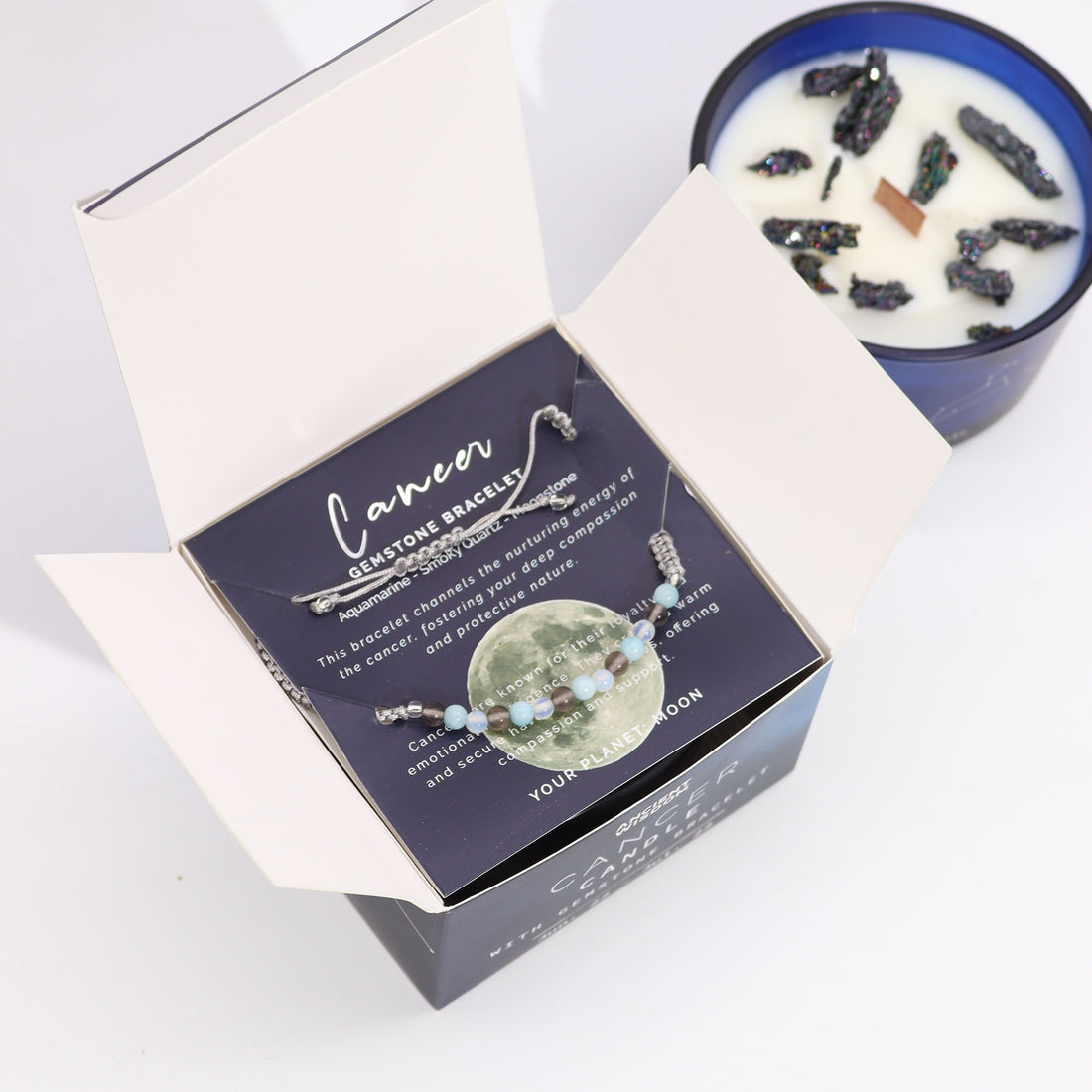 Coffret Cadeaux Bougie et Bracelet - Cancer : une idée cadeaux attentionnée