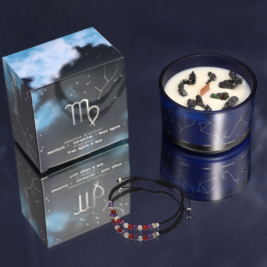 Coffret Cadeaux Bougie et Bracelet - Vierge : à offrir ou à s&