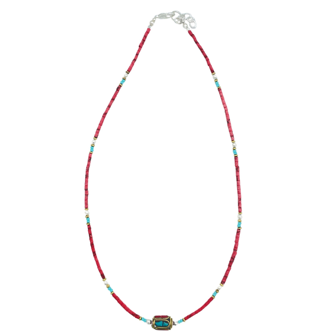 Collier de pierres précieuses - Corail : du véritable artisanat nepalais