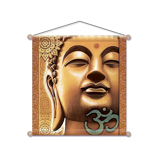 Bannière de méditation Bouddha d'or