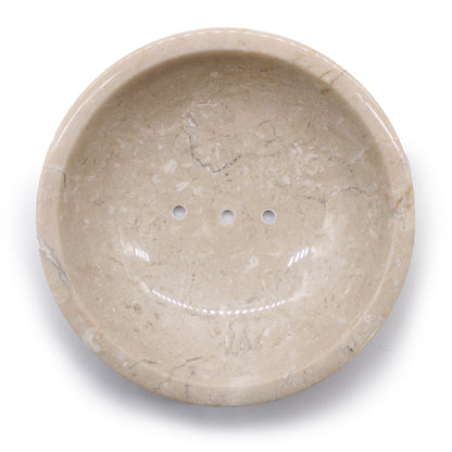 Porte savon rond en marbre miel