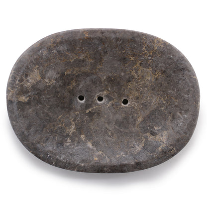Porte savon ovale Classique en Marbre Gris