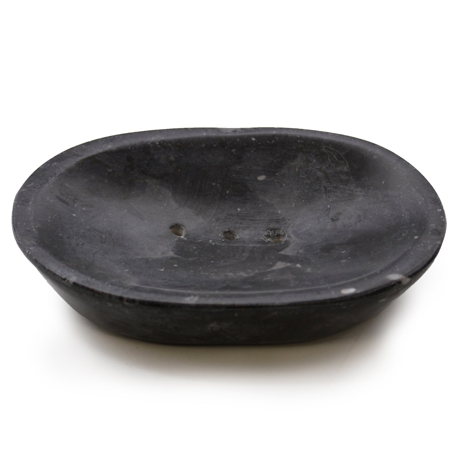Porte savon ovale classique en marbre noir