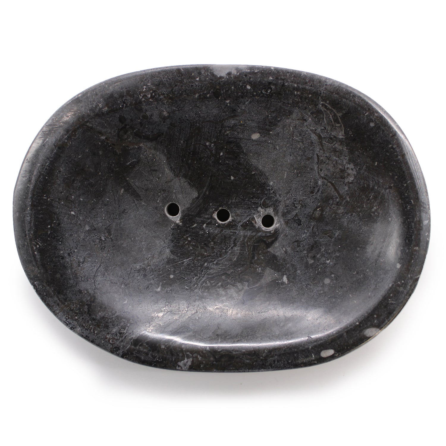 Porte savon ovale classique en marbre noir