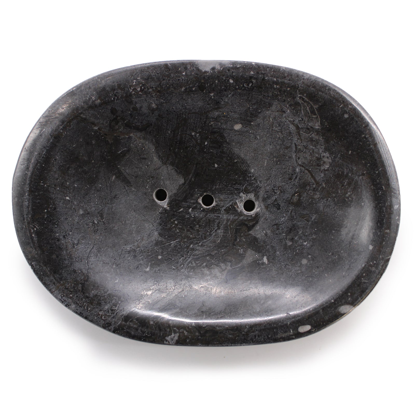 Porte savon ovale classique en marbre noir