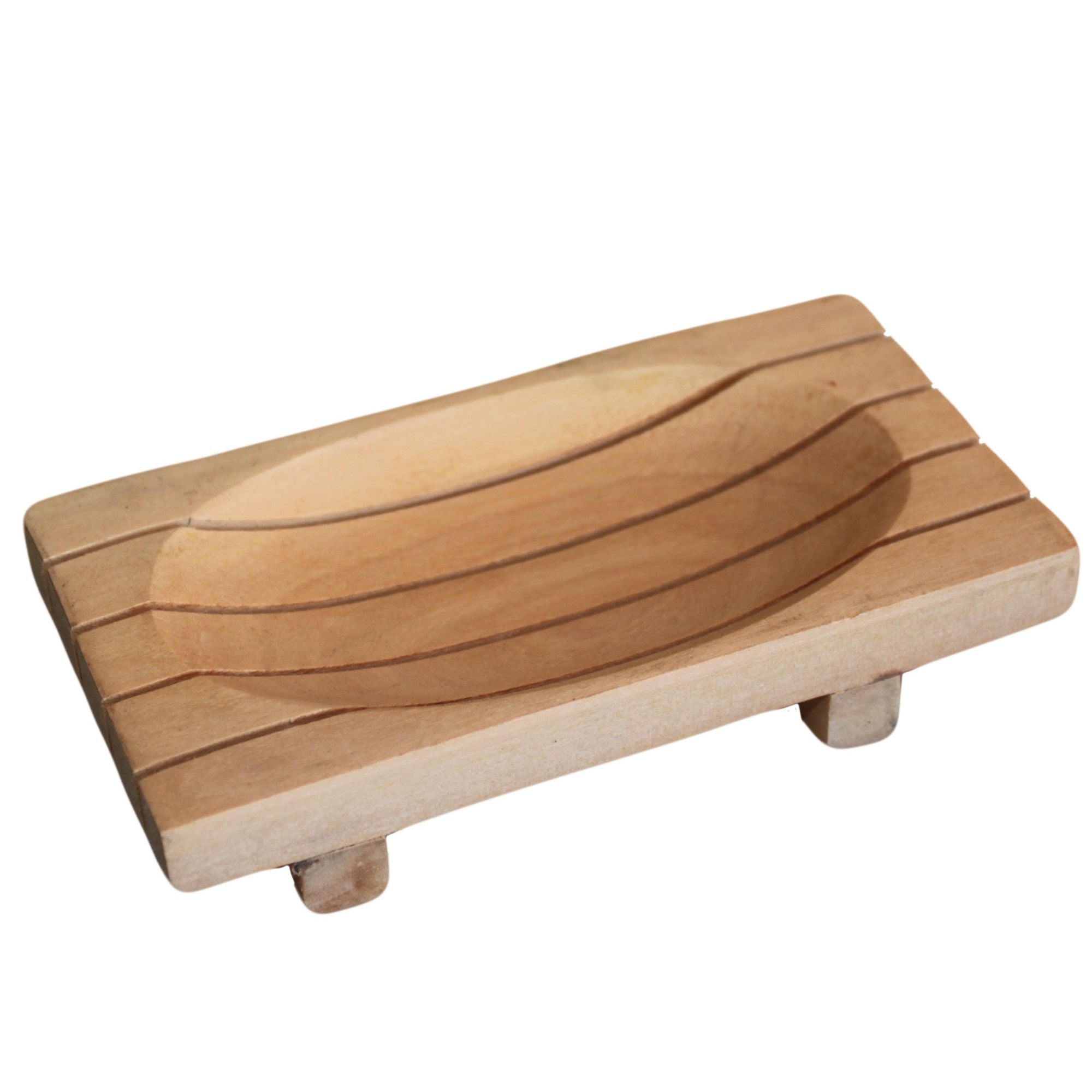 Porte Savon en bois luxe Rectangulaire Strié