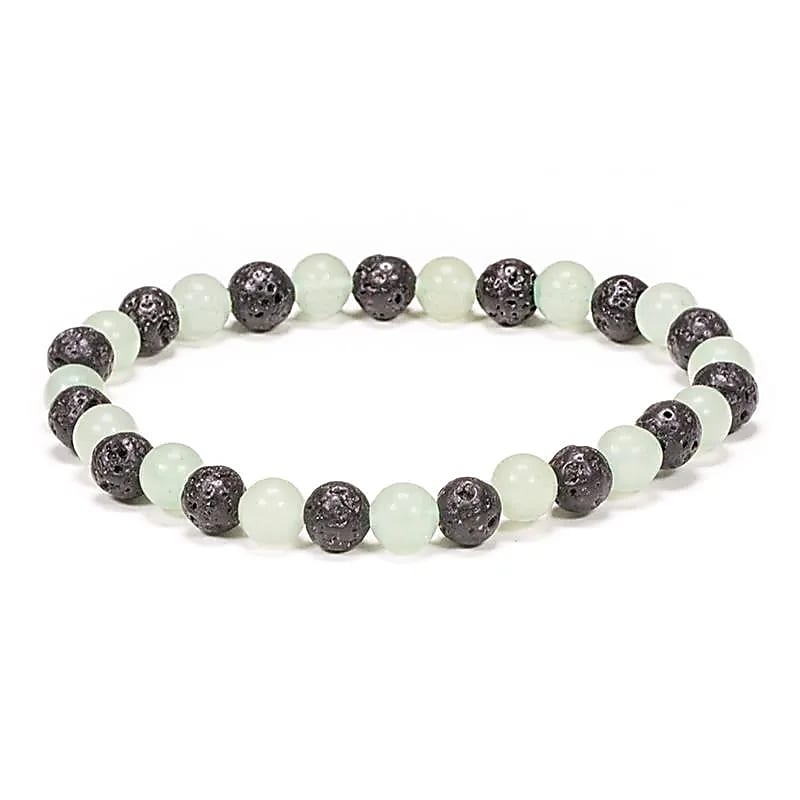 Bracelet en pierre de lave / Aventurine – vue 2
