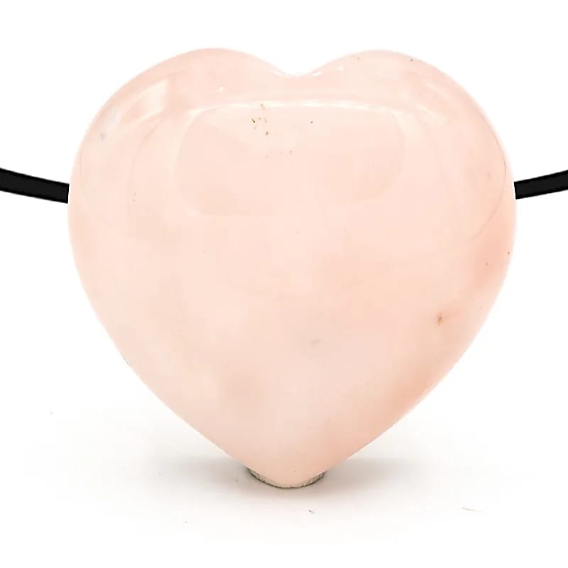 Pendentif en cœur quartz percé - format : 2.5 cm de hauteur