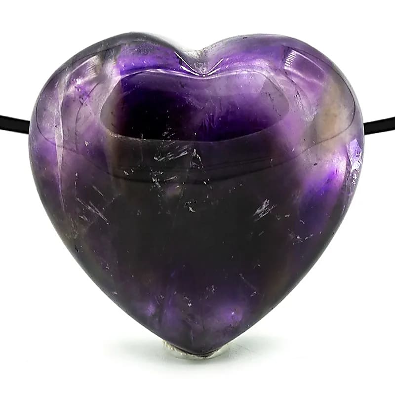 Pendentif Cœur en Améthyste percée