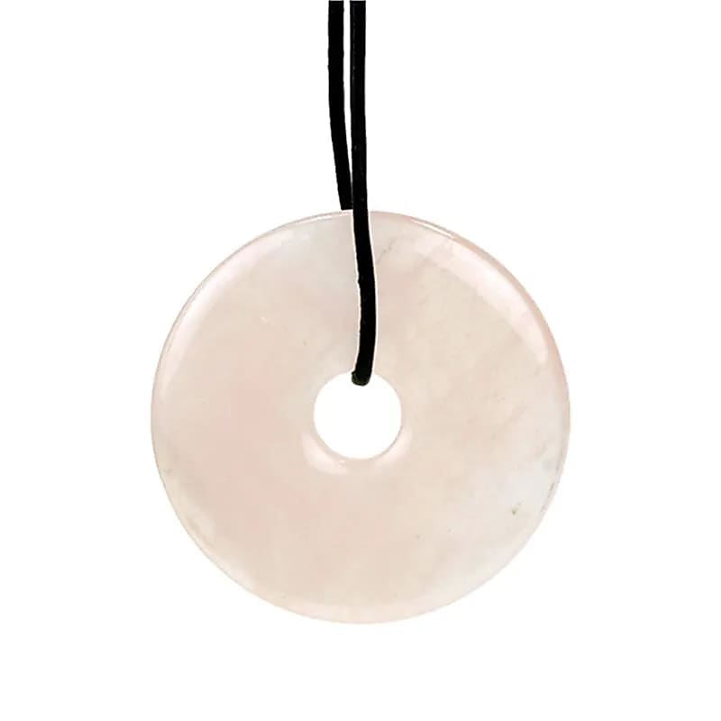 Pendentif Donut en Quartz Rose sans cordon