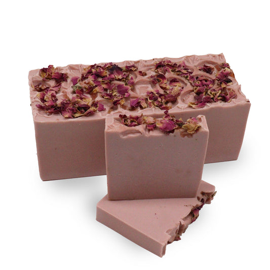 Pain de savon Artisanal à l'Huile de Coco, Rose et Vanille
