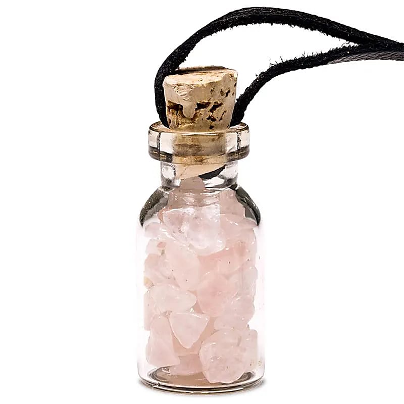 Bouteille en verre de pierres Quartz rosa