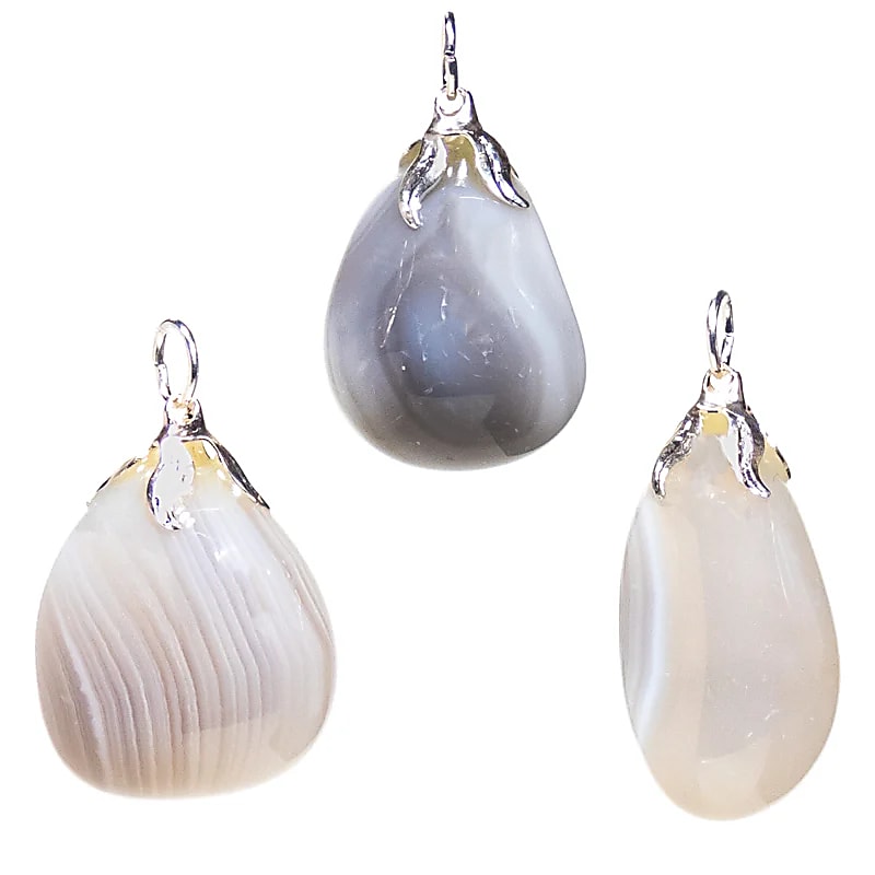 Pendentif en Agate Grise
